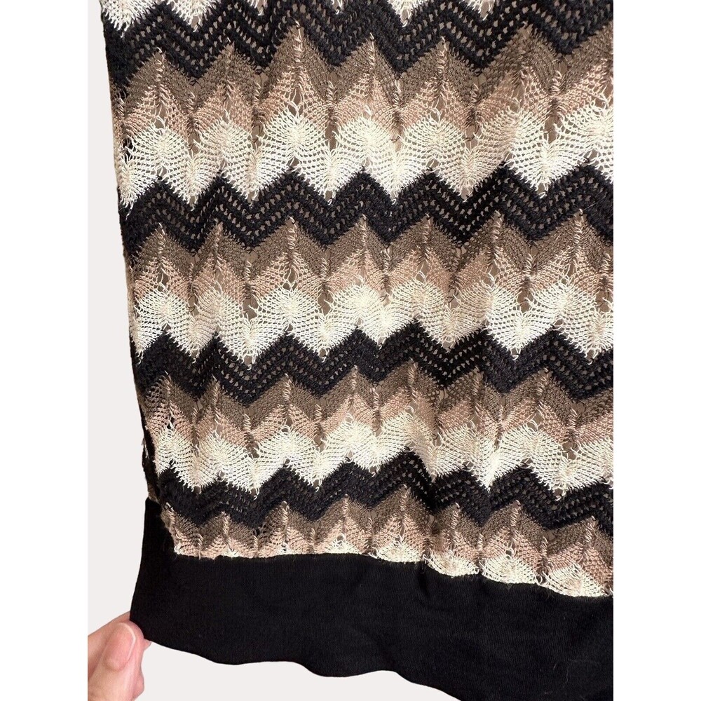 Trina Turk Chevron Stripe Crochet Sweater Knit Top Blouse Tunic S NWOT - Picture 3 of 6